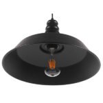 GLOBOSTAR® RAY 01049 Vintage Κρεμαστό Φωτιστικό Οροφής με Ντουί 1 x E27 AC 220-240V IP20 - Μαύρο - Μ36 x Π36 x Υ25cm - Image 5