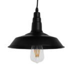 GLOBOSTAR® RAY 01050 Vintage Κρεμαστό Φωτιστικό Οροφής με Ντουί 1 x E27 AC 220-240V IP20 - Μαύρο - Μ26 x Π26 x Υ25cm