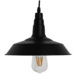 GLOBOSTAR® RAY 01050 Vintage Κρεμαστό Φωτιστικό Οροφής με Ντουί 1 x E27 AC 220-240V IP20 - Μαύρο - Μ26 x Π26 x Υ25cm - Image 3