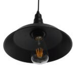 GLOBOSTAR® RAY 01050 Vintage Κρεμαστό Φωτιστικό Οροφής με Ντουί 1 x E27 AC 220-240V IP20 - Μαύρο - Μ26 x Π26 x Υ25cm - Image 6