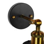 GLOBOSTAR® CATEL 01054 Vintage Φωτιστικό Τοίχου - Απλίκα με Ντουί 1 x E27 AC 220-240V IP20 - Μαύρο & Χρυσό - Μ15 x Π26 x Υ31cm - Image 7