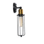 GLOBOSTAR® CATEL 01055 Vintage Φωτιστικό Τοίχου - Απλίκα με Ντουί 1 x E27 AC 220-240V IP20 - Μαύρο & Χρυσό - Μ11 x Π10.5 x Υ36cm - Image 5