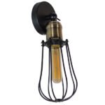 GLOBOSTAR® CATEL 01056 Vintage Φωτιστικό Τοίχου - Απλίκα με Ντουί 1 x E27 AC 220-240V IP20 - Μαύρο & Χρυσό - Μ12 x 15 x Υ32cm - Image 6
