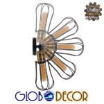 GLOBOSTAR® CATEL 01056 Vintage Φωτιστικό Τοίχου - Απλίκα με Ντουί 1 x E27 AC 220-240V IP20 - Μαύρο & Χρυσό - Μ12 x 15 x Υ32cm - Image 2