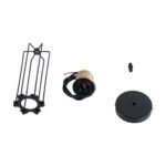 GLOBOSTAR® KLECE 01057 Vintage Κρεμαστό Φωτιστικό Οροφής με Ντουί 1 x E27 AC 220-240V IP20 - Μαύρο & Χρυσό - Μ8 x Π8 x Υ28cm - Image 11