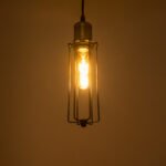 GLOBOSTAR® KLECE 01057 Vintage Κρεμαστό Φωτιστικό Οροφής με Ντουί 1 x E27 AC 220-240V IP20 - Μαύρο & Χρυσό - Μ8 x Π8 x Υ28cm - Image 3