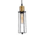 GLOBOSTAR® KLECE 01057 Vintage Κρεμαστό Φωτιστικό Οροφής με Ντουί 1 x E27 AC 220-240V IP20 - Μαύρο & Χρυσό - Μ8 x Π8 x Υ28cm - Image 5