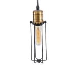 GLOBOSTAR® KLECE 01057 Vintage Κρεμαστό Φωτιστικό Οροφής με Ντουί 1 x E27 AC 220-240V IP20 - Μαύρο & Χρυσό - Μ8 x Π8 x Υ28cm - Image 7