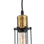 GLOBOSTAR® KLECE 01057 Vintage Κρεμαστό Φωτιστικό Οροφής με Ντουί 1 x E27 AC 220-240V IP20 - Μαύρο & Χρυσό - Μ8 x Π8 x Υ28cm - Image 8