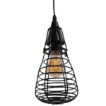 GLOBOSTAR® ALDO 01058 Vintage Κρεμαστό Φωτιστικό Οροφής με Ντουί 1 x E27 AC 220-240V IP20 - Μαύρο - Μ13 x Π13 x Υ27cm