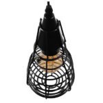 GLOBOSTAR® ALDO 01058 Vintage Κρεμαστό Φωτιστικό Οροφής με Ντουί 1 x E27 AC 220-240V IP20 - Μαύρο - Μ13 x Π13 x Υ27cm - Image 5