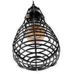 GLOBOSTAR® ALDO 01058 Vintage Κρεμαστό Φωτιστικό Οροφής με Ντουί 1 x E27 AC 220-240V IP20 - Μαύρο - Μ13 x Π13 x Υ27cm - Image 6