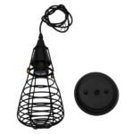 GLOBOSTAR® ALDO 01058 Vintage Κρεμαστό Φωτιστικό Οροφής με Ντουί 1 x E27 AC 220-240V IP20 - Μαύρο - Μ13 x Π13 x Υ27cm - Image 8