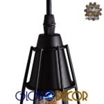 GLOBOSTAR® DROPS 01059 Vintage Κρεμαστό Φωτιστικό Οροφής με Ντουί 6 x E27 AC 220-240V IP20 - Μαύρο - 120cm - Image 3