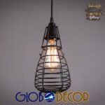 GLOBOSTAR® DROPS 01059 Vintage Κρεμαστό Φωτιστικό Οροφής με Ντουί 6 x E27 AC 220-240V IP20 - Μαύρο - 120cm - Image 6