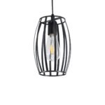 GLOBOSTAR® ZEBRA 01062 Μοντέρνο Κρεμαστό Φωτιστικό Οροφής με Ντουί 1 x E27 AC 220-240V IP20 - Μαύρο - Μ15 x Π15 x Υ24cm - Image 2