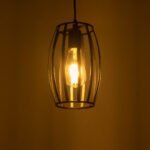 GLOBOSTAR® ZEBRA 01062 Μοντέρνο Κρεμαστό Φωτιστικό Οροφής με Ντουί 1 x E27 AC 220-240V IP20 - Μαύρο - Μ15 x Π15 x Υ24cm - Image 3