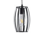 GLOBOSTAR® ZEBRA 01062 Μοντέρνο Κρεμαστό Φωτιστικό Οροφής με Ντουί 1 x E27 AC 220-240V IP20 - Μαύρο - Μ15 x Π15 x Υ24cm - Image 5