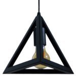 GLOBOSTAR® TRIANGLE 01063 Μοντέρνο Κρεμαστό Φωτιστικό Οροφής με Ντουί 1 x E27 AC 220-240V IP20 - Μαύρο - Μ25 x Π25 x Y21cm - Image 6
