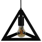 GLOBOSTAR® TRIANGLE 01063 Μοντέρνο Κρεμαστό Φωτιστικό Οροφής με Ντουί 1 x E27 AC 220-240V IP20 - Μαύρο - Μ25 x Π25 x Y21cm - Image 7