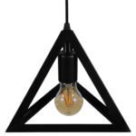 GLOBOSTAR® TRIANGLE 01063 Μοντέρνο Κρεμαστό Φωτιστικό Οροφής με Ντουί 1 x E27 AC 220-240V IP20 - Μαύρο - Μ25 x Π25 x Y21cm - Image 3