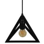 GLOBOSTAR® TRIANGLE 01063 Μοντέρνο Κρεμαστό Φωτιστικό Οροφής με Ντουί 1 x E27 AC 220-240V IP20 - Μαύρο - Μ25 x Π25 x Y21cm - Image 4
