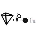 GLOBOSTAR® TRIANGLE 01063 Μοντέρνο Κρεμαστό Φωτιστικό Οροφής με Ντουί 1 x E27 AC 220-240V IP20 - Μαύρο - Μ25 x Π25 x Y21cm - Image 11