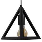 GLOBOSTAR® TRIANGLE 01063 Μοντέρνο Κρεμαστό Φωτιστικό Οροφής με Ντουί 1 x E27 AC 220-240V IP20 - Μαύρο - Μ25 x Π25 x Y21cm - Image 5