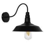 GLOBOSTAR® RAY 01065 Vintage Φωτιστικό Τοίχου - Απλίκα με Ντουί 1 x E27 AC 220-240V IP20 - Μαύρο - Μ26 x Π37 x Υ32cm - Image 2