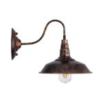 GLOBOSTAR® RAY 01067 Vintage Φωτιστικό Τοίχου - Απλίκα με Ντουί 1 x E27 AC 220-240V IP20 - Χάλκινο Εφέ Σκουριάς - Μ26 x Π37 x Υ32cm - Image 4