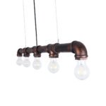 GLOBOSTAR® CANAL 01070 Vintage Κρεμαστό Φωτιστικό Οροφής με Ντουί 5 x E27 AC 220-240V IP20 - Χάλκινο Εφέ Σκουριάς - Μ88 x Π5 x Υ7cm - Image 11