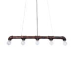 GLOBOSTAR® CANAL 01070 Vintage Κρεμαστό Φωτιστικό Οροφής με Ντουί 5 x E27 AC 220-240V IP20 - Χάλκινο Εφέ Σκουριάς - Μ88 x Π5 x Υ7cm - Image 5