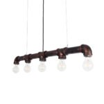 GLOBOSTAR® CANAL 01070 Vintage Κρεμαστό Φωτιστικό Οροφής με Ντουί 5 x E27 AC 220-240V IP20 - Χάλκινο Εφέ Σκουριάς - Μ88 x Π5 x Υ7cm - Image 7