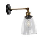 GLOBOSTAR® LYDIA 01071 Vintage Φωτιστικό Τοίχου - Απλίκα με Ντουί 1 x E27 AC 220-240V IP20 - Μαύρο & Χρυσό - Μ14 x Π26 x Υ30cm - Image 5