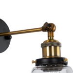 GLOBOSTAR® LYDIA 01071 Vintage Φωτιστικό Τοίχου - Απλίκα με Ντουί 1 x E27 AC 220-240V IP20 - Μαύρο & Χρυσό - Μ14 x Π26 x Υ30cm - Image 8