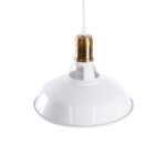 GLOBOSTAR® ANER 01072 Vintage Κρεμαστό Φωτιστικό Οροφής με Ντουί 1 x E27 AC 220-240V IP20 - Λευκό & Χρυσό - Μ27.5 x Π27.5 x Υ19cm - Image 6