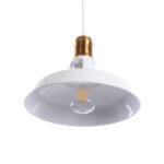 GLOBOSTAR® ANER 01072 Vintage Κρεμαστό Φωτιστικό Οροφής με Ντουί 1 x E27 AC 220-240V IP20 - Λευκό & Χρυσό - Μ27.5 x Π27.5 x Υ19cm - Image 7