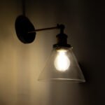 GLOBOSTAR® BINGLEY 01074 Vintage Φωτιστικό Τοίχου - Απλίκα με Ντουί 1 x E27 AC 220-240V IP20 - Διάφανο & Χρυσό - Μ18 x Π28 x Υ25cm - Image 3