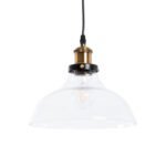 GLOBOSTAR® BINGLEY 01075 Vintage Κρεμαστό Φωτιστικό Οροφής με Ντουί 1 x E27 AC 220-240V IP20 - Διάφανο & Χρυσό - Μ24.5 x Π24.5 x Υ15cm - Image 2