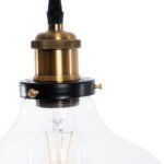 GLOBOSTAR® BINGLEY 01075 Vintage Κρεμαστό Φωτιστικό Οροφής με Ντουί 1 x E27 AC 220-240V IP20 - Διάφανο & Χρυσό - Μ24.5 x Π24.5 x Υ15cm - Image 9