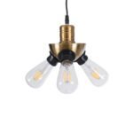 GLOBOSTAR® COPPER 01076 Vintage Κρεμαστό Φωτιστικό Οροφής με Ντουί 3 x E27 AC 220-240V IP20 - Χρυσό & Μαύρο - Μ14 x Π14 x Υ13cm - Image 5