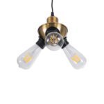 GLOBOSTAR® COPPER 01076 Vintage Κρεμαστό Φωτιστικό Οροφής με Ντουί 3 x E27 AC 220-240V IP20 - Χρυσό & Μαύρο - Μ14 x Π14 x Υ13cm - Image 6