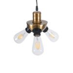 GLOBOSTAR® COPPER 01076 Vintage Κρεμαστό Φωτιστικό Οροφής με Ντουί 3 x E27 AC 220-240V IP20 - Χρυσό & Μαύρο - Μ14 x Π14 x Υ13cm - Image 7