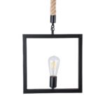 GLOBOSTAR® FRAISE 01077 Vintage Κρεμαστό Φωτιστικό Οροφής με Ντουί 1 x E27 AC 220-240V IP20 - Μαύρο & Μπεζ - Μ32 x Π4 x Υ32cm - Image 5