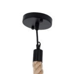 GLOBOSTAR® FRAISE 01077 Vintage Κρεμαστό Φωτιστικό Οροφής με Ντουί 1 x E27 AC 220-240V IP20 - Μαύρο & Μπεζ - Μ32 x Π4 x Υ32cm - Image 9