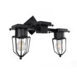 GLOBOSTAR® TORO 01079 Vintage Φωτιστικό Τοίχου - Απλίκα με Ντουί 2 x E27 AC 220-240V IP20 - Μαύρο - Μ44 x Π33 x Υ21cm - Image 2