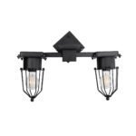 GLOBOSTAR® TORO 01079 Vintage Φωτιστικό Τοίχου - Απλίκα με Ντουί 2 x E27 AC 220-240V IP20 - Μαύρο - Μ44 x Π33 x Υ21cm - Image 4