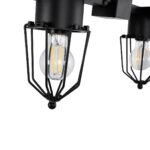 GLOBOSTAR® TORO 01079 Vintage Φωτιστικό Τοίχου - Απλίκα με Ντουί 2 x E27 AC 220-240V IP20 - Μαύρο - Μ44 x Π33 x Υ21cm - Image 9