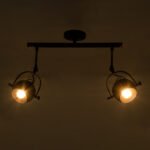 GLOBOSTAR® CANNES 01081 Μοντέρνο Φωτιστικό Οροφής με Ντουί 2 x E27 AC 220-240V IP20 - Μαύρο - Μ61 x Π12 x Υ48cm - Image 3