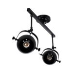 GLOBOSTAR® CANNES 01081 Μοντέρνο Φωτιστικό Οροφής με Ντουί 2 x E27 AC 220-240V IP20 - Μαύρο - Μ61 x Π12 x Υ48cm - Image 5